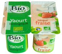 yaourts bio aux fraises